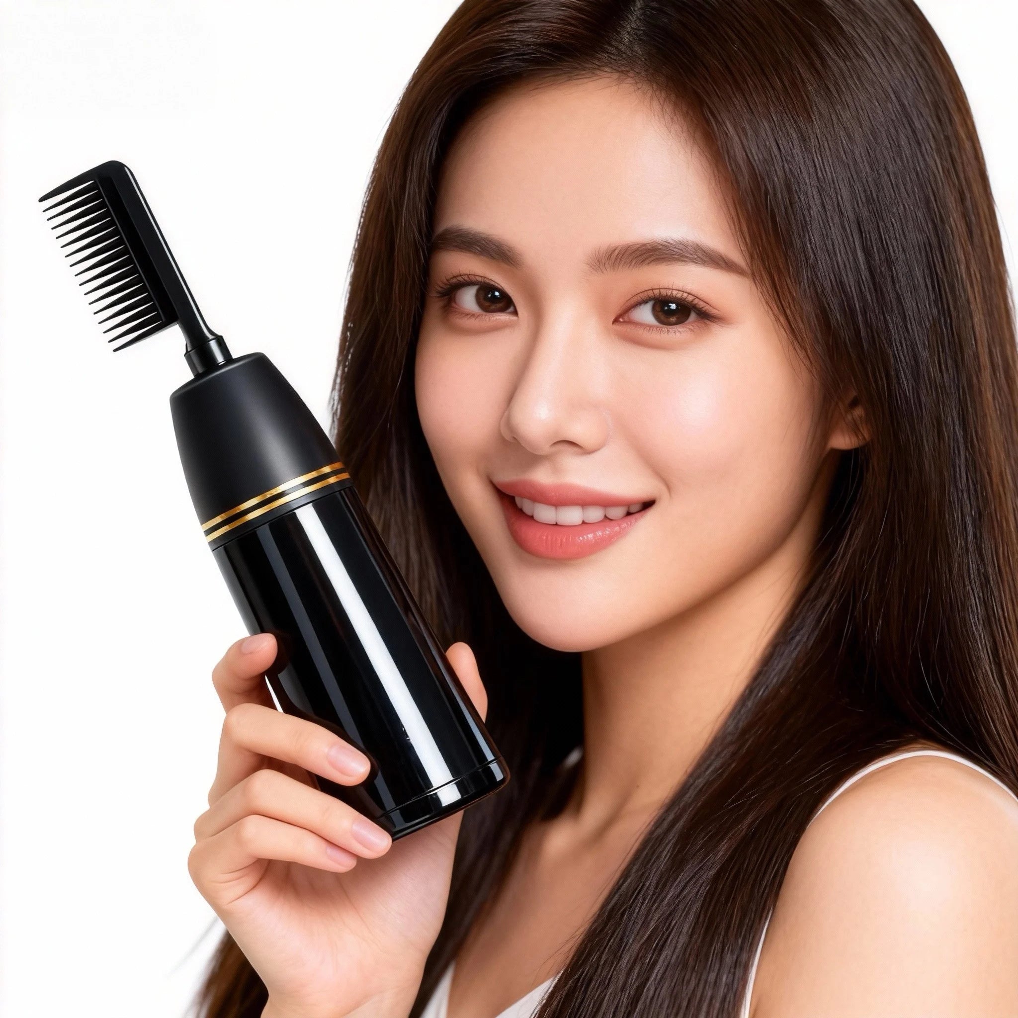 Empty Custom Logo Salon Packaging Hair Dye Comb 200ml Black Empty Hair Shampoo Bottle With Brush