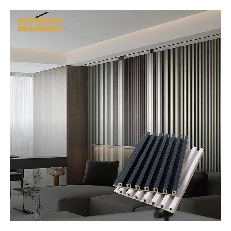 Fluted Flexible WPC Wall Panel 150*10 mm Great Wall Veneer Waterproof Fireproof Anti-scratch 3D Panels Environment Friendly 5
