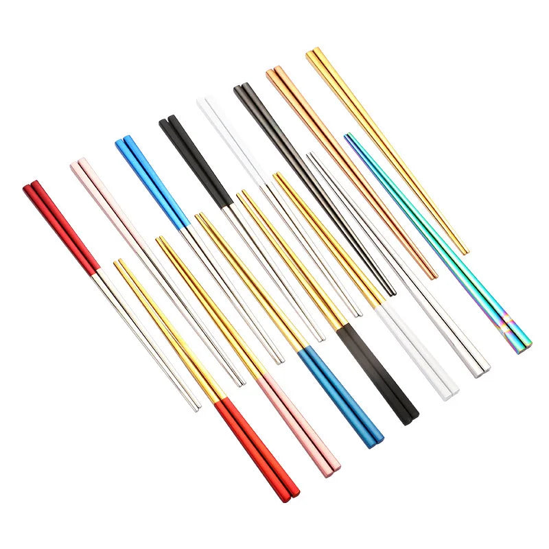 Korean Reusable Stainless Steel Chopsticks 23CM Wedding Eco-Friendly Custom Logo