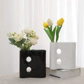 Nordic Art Style Architecture Ceramic Vase Customizable Soft Decoration for Home Furnishings Small Tabletop Cross Border