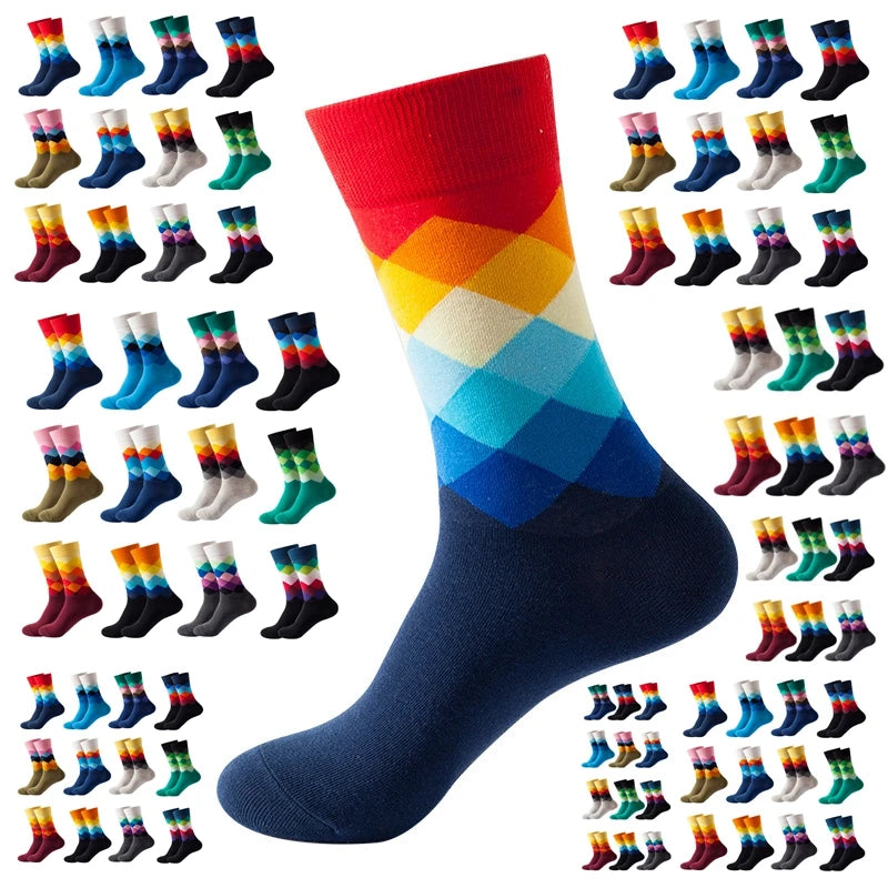 Wholesales Designer Men's Dress Business Tube Casual Crew Cotton Sock Men Funny Novelty in Box Custom Fashion Socks