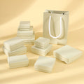 Luxury Light Yellow Cardboard Gift Box with Velvet Insert Simple Style for Earrings Ring Necklace Jewelry Packaging