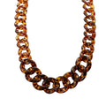 Vintage Bohemia Round Large Resin Necklace Tortoiseshell Leopard Print Acrylic Long Chain Link Chokers Necklace Party