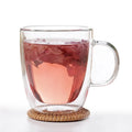 Koi Transparent High Temperature Resistant Hand Blown Egg-shaped High Borosilicate Coffee Mug Double Wall Glass Cup