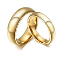2022 Hot Sale Marriage Proposal Ring Gold Glossy Ring Jewelry Stainless Steel Couple Ring for Women Men