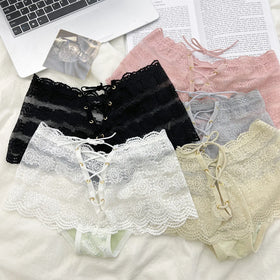 Women's Sexy Lace Underwear Comfortable Hollow Out Design Lace Ladies Plus Size Panties