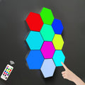 Hexagonal Wall Light Modular Touch Sensitive Lights US USB Cable Creative Geometry Assembly LED with Remote Control in Bedroom