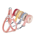 Korean Version Two-color Adjustable Plaid Pet Dog Harness Leash