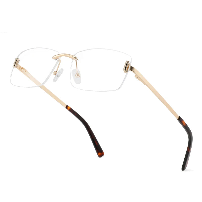 Rimless Square Men Women Eyeglasses Optical Frames Retro Metal Eyewear Male Eye Glasses Gold Custom Metal Optical Eyewear Frames