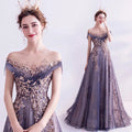 Purple Dress Annual Birthday Show Host Evening Gown