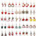 Wholesale Factory Price New Year Gloves Gift Box Christmas Tree Santa Claus Earring for Women Girls