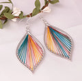 Popular Fashion Colorful Leaf Pendant Bohemia Earrings Women Holiday Gift Hoop Earring