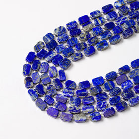 8x10mm 28pcs Natural Rectangle Lapis Lazuli Beads Loose Gemstone Beads for Jewelry Making DIY Bracelet Necklace