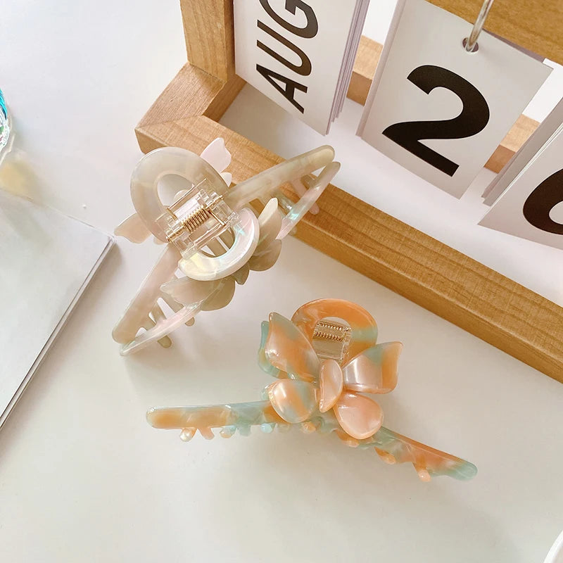 DOWELL Korean Hair Accessories 11cm Large Acrylic butterfly Hair Claw Clips for Women