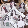 10pcs/pack Sticker Pack Frosty White Overture Series Laser Character Handbook Decoration Material Stickers