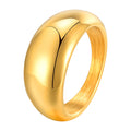 Vnox Jewelry Gold Stainless Steel 6/7/8 Size Glossy Geometric Ring for Women Girls Christmas Birthday Gift