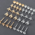 GUFEATHER M1091 20pcs/Lot 18K Gold Rhodium Plated Copper Nickel Free Connectors Pass REACH for Jewelry Making
