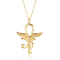 Personality Egypt Unisex Jewelry 18k Gold Cross Necklace Patron Saint of Pharaohs Eye of Horus Necklace for Women Girls