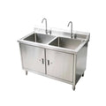 Chinese Factory Commercial Single Bowl Kitchen Washing Sink Cabinet Stainless Steel Double Sink Kitchen Equipment