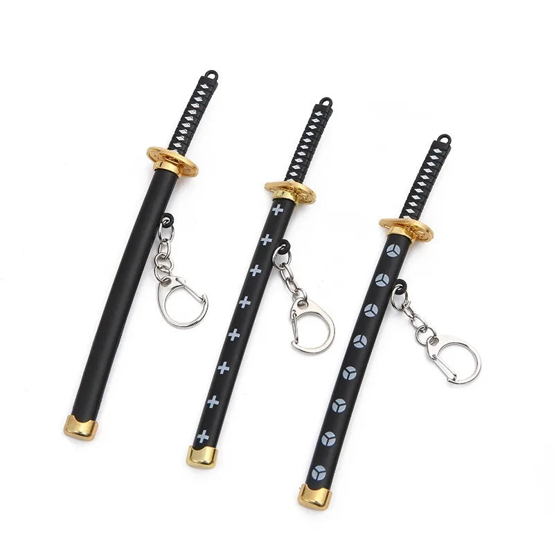 Custom Japanese Anime One Piece Mini Sword Key Chain Zoro Metal Katana Keychain