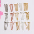 JF8739 Wholesale Jewelry Findings Gold Silver Plated Brass Loop Eye Ball Flat Head Pins Needle