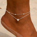 Hot Sale Anklet Chain Foot Jewelry Elegant Two Layered Heart Shape Anklet