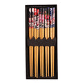5 Pairs Reusable Japanese Style Classic Chop Stick Gift Box Set Natural Bamboo Chopstick