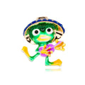 DRAL1065 Fashion Green Enamel Frog Brooch Women Animal Brooch European and American Jewelry Wholesale