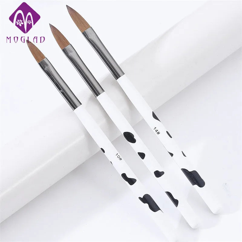 3pcs Pointed Acrylic Nail Brush Set for Precise 3D Sculpture & Flower Design Wooden Handle Painting Pens for Nails Wholesale