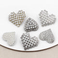 RB039 Fancy Heart Buttons With Rhinestone for Women ClothingLuxury Custom Decorative Heart Rhinestone Buttons for Sweater