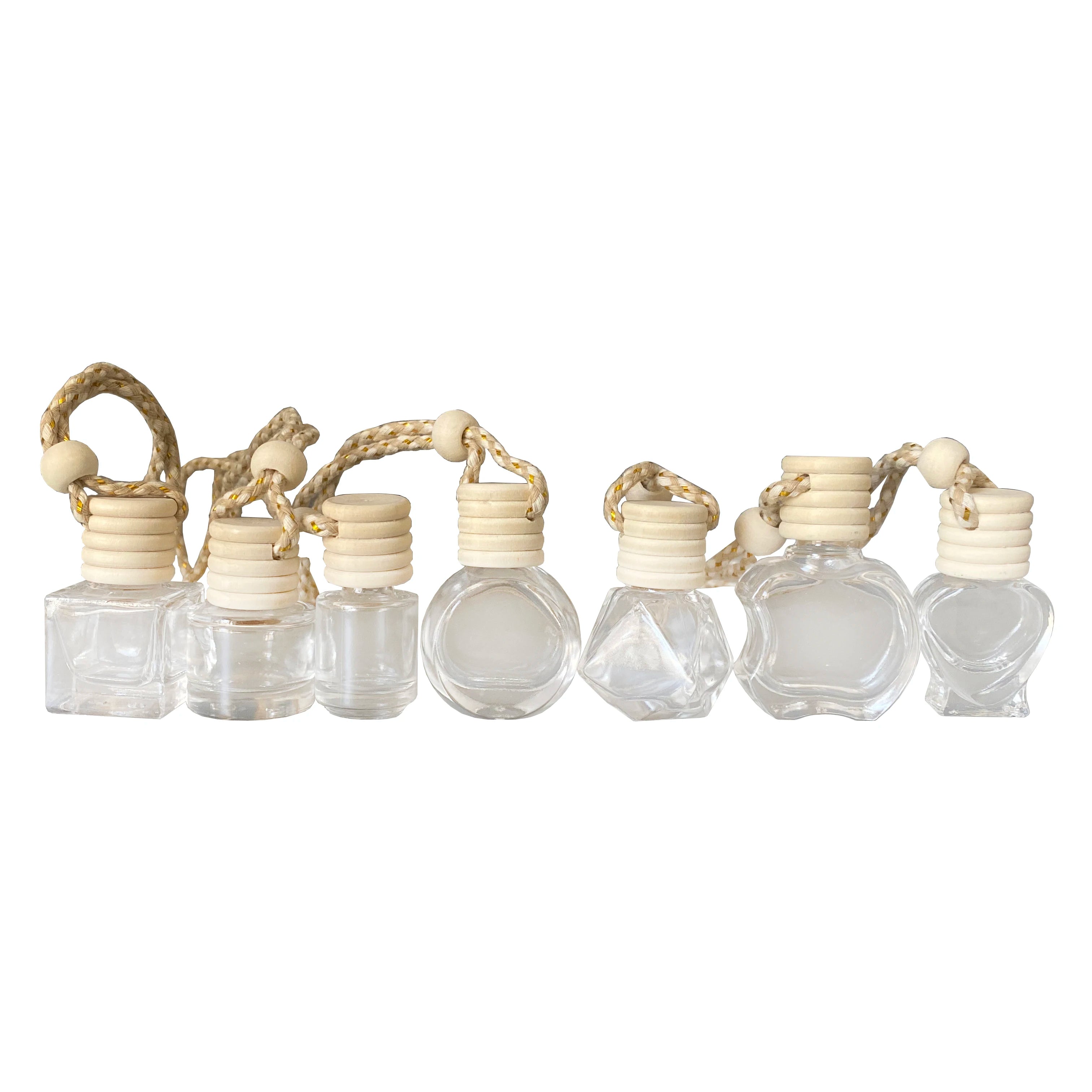 Free Shipping Popular Mini 10ml Empty Packaging clear Car Hanging Perfume Diffuser Glass Bottle
