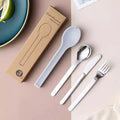 Creative Design Outdoor Camping 3pcs Portable Flatware Student Picnic Travel Cutlery Set With Plastic Case