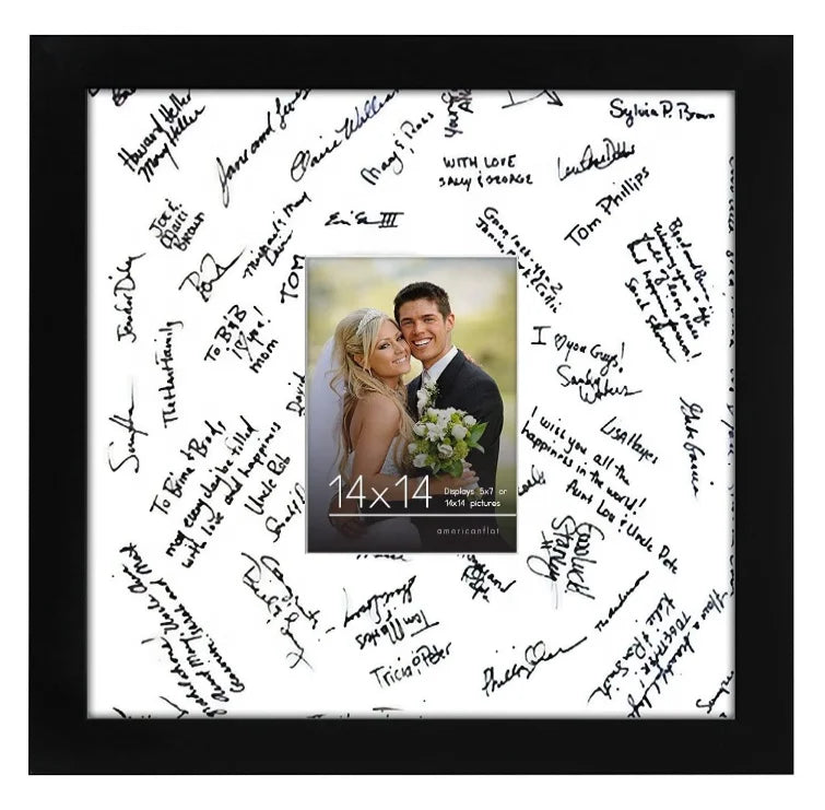 Best Seller Wall Mount Wedding Picture Frame 14x14 Black Wedding Signature Picture Frame