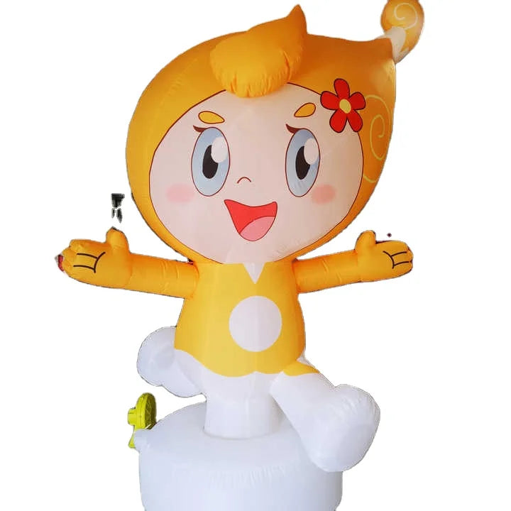 Custom Inflatable Cartoon Mascot Yellow Girl Mascot Cartoon Character Costume