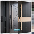 China Top Factory Contemporary Black Outdoor Pivot Doors Cast Aluminum Metal Pivot Front Door External Pivot Door