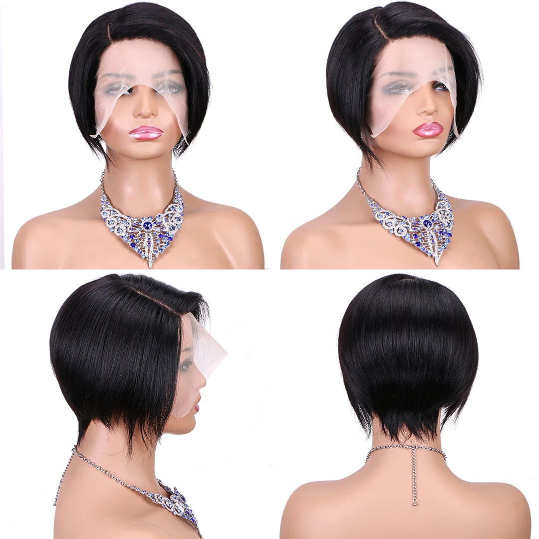 13*1 T Lace Wig Hight Light Black Natural Color Human Haircheap Lace  Wig for Black Women t Lace Pix Wig4/27