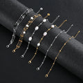 Delicate Gold Plated Stainless Steel Bracelet Multistyle Thin Chain Color Pearl Charm Bracelet for Women Jewelry Gifts