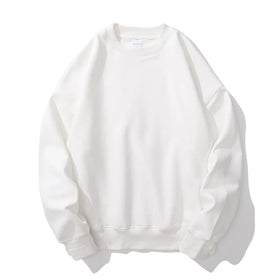 Round Neck Fleece Lining Sweatshirt for Men 430g Heavyweight Coat Shoulder Drop Oversized Men's Hoodies & Sweatshirts