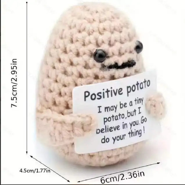 Knitted Positive Pocket Hug Potato Doll Decorate 7cm Home Decoration Wood Leather Metal Crystal Materials Creative Interesting!