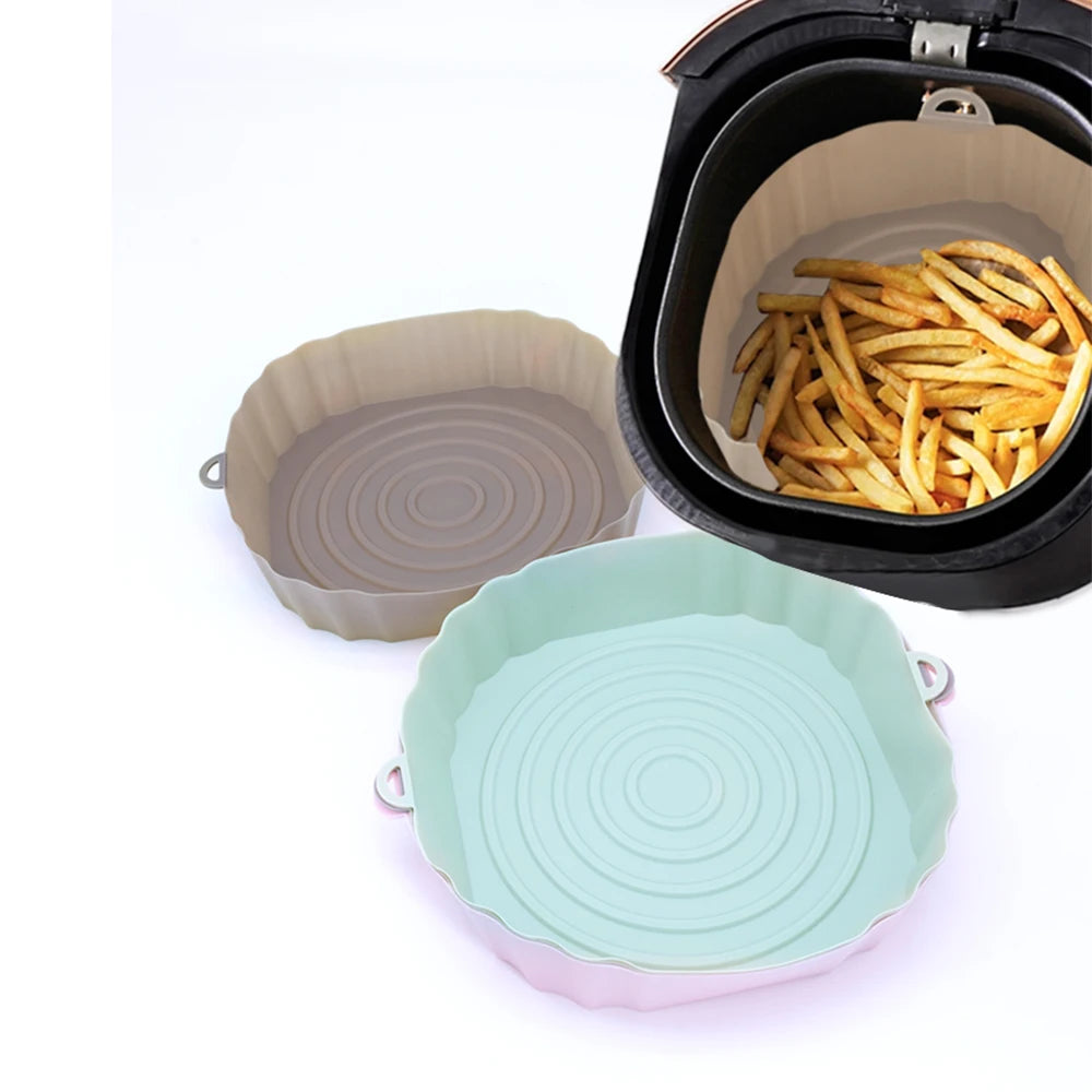 2022 New Arrival Hot Seller Reusable Silicone Air Fryer Accessories Liner Basket Silicone Pot Tray for Baking Food for Cake