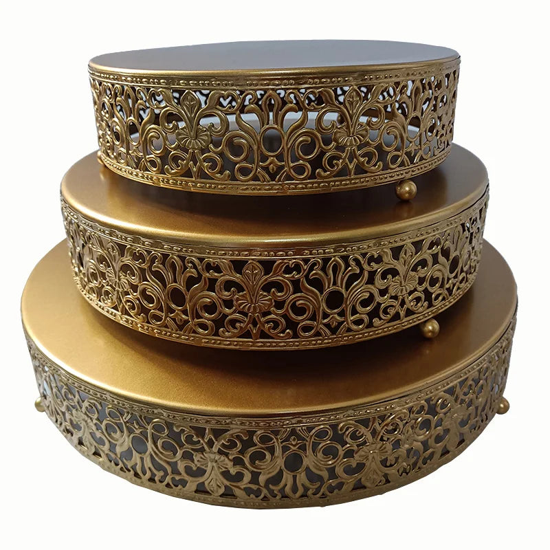 Factory Price Metal Dessert Stand 3-piece Set Round Cake Stand