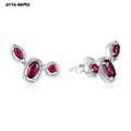 ATTA Studs Earrings Hot Sale Luxury Red Sapphire Corundum 925 Sterling Silver Jewelry Earrings Created for Women High Quality