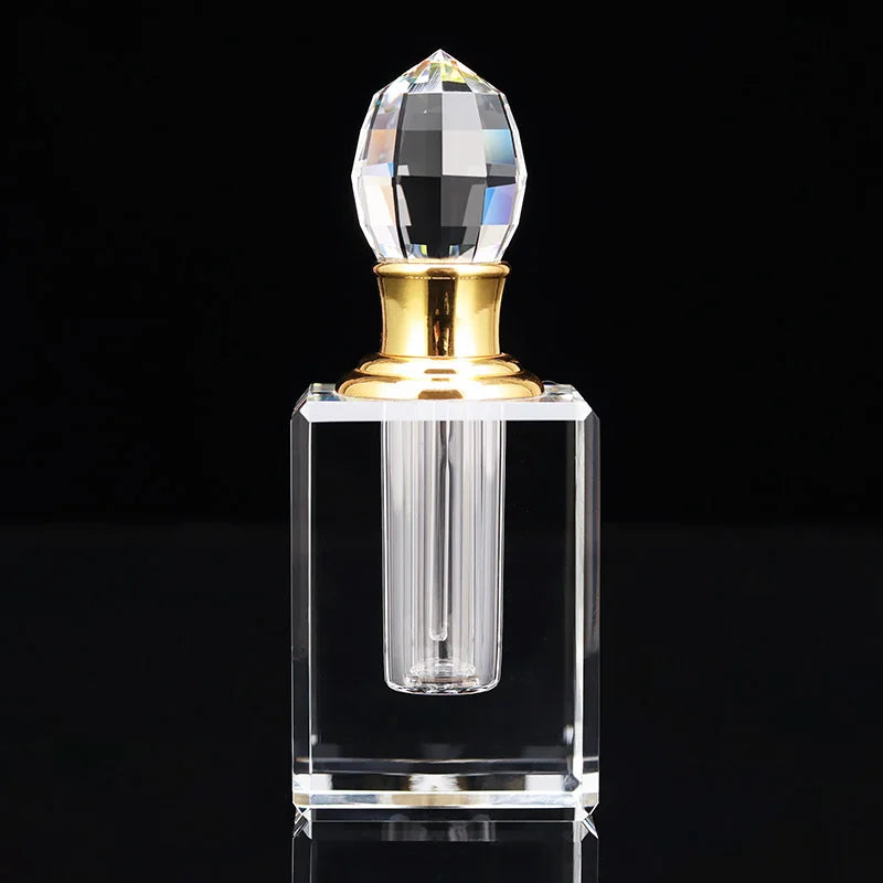 Small Bridge Luxury Empty Small Perfume Oil Glass Bottle Thickness Skin Care Crystal Essence Serum Dropper Square Perfume Bottle