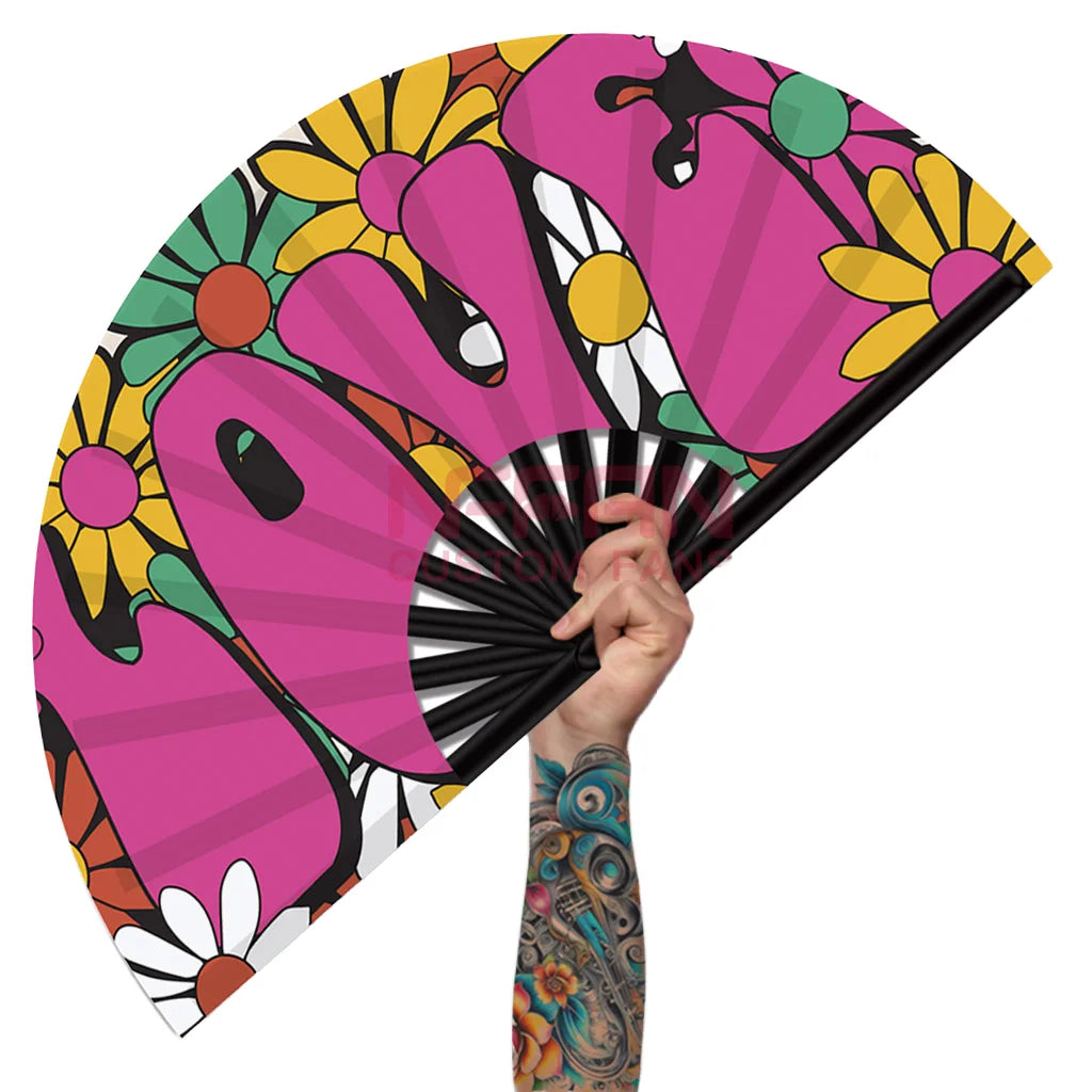 Colored Reflective Fabric KungFu Folding Fans Dance Carnival Festival Party Chinese Style Hand Fan