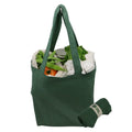 Large Capacity Cotton Canvas Tote Bag Custom Printed Logo Diamond Lattice Pattern Folding Style Rope Handle Shoulder