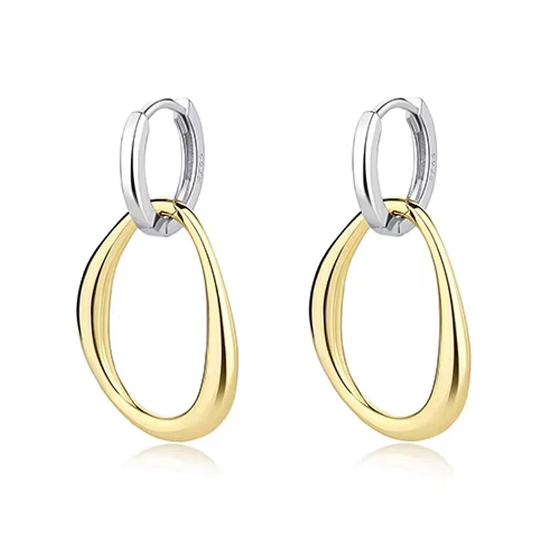 Fashion Jewelry S925 Sterling Silver Personality Irregular Geometric Earrings Drop Earrings for Women