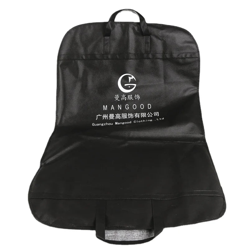 Foldable Travel Garment Bag Non Woven Suit Protector Cover with Zipper Breathable Dustproof Clothes Bag for Closet Storage