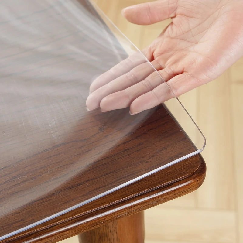 Waterproof Clear Black PVC Table Mat Sheet Roll for Bedroom Table Office Table