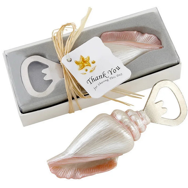 Wedding Favors Beach Sea Shell Conch Beer Bottle Opener Resin + Metal Party Gifts Supplies