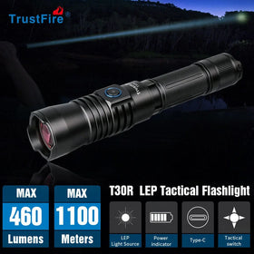 Trustfire Self Defence Tools T30R LEP Laser Flash Light Torch Lighter 1100M Long Beam Distance Hunting Flashlights & Torches